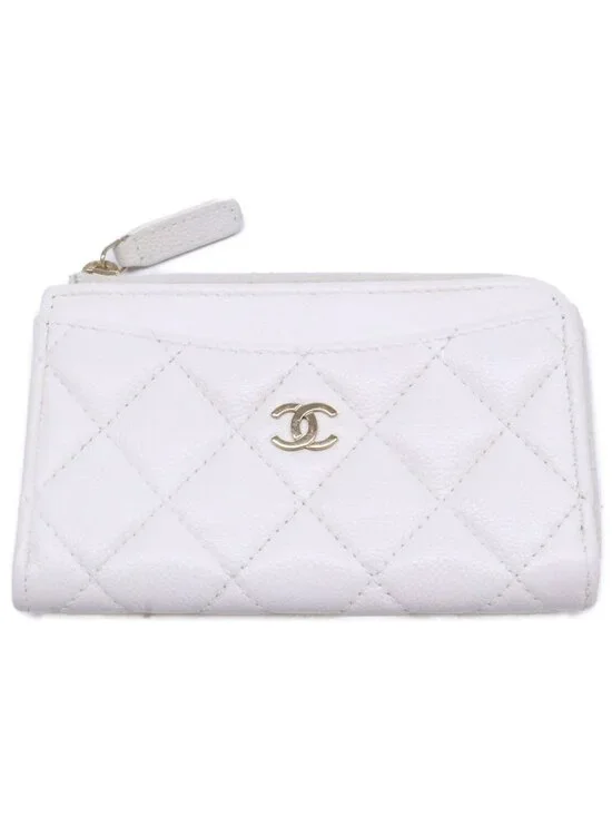 Chanel Caviar Leather Quilted L-shaped Zipper Card