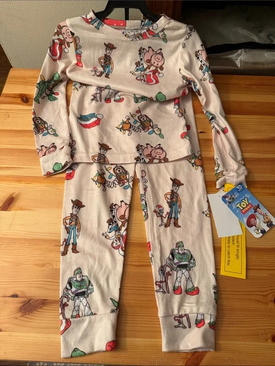 Toy Story Kids Holiday Character Pajama Set - Cream