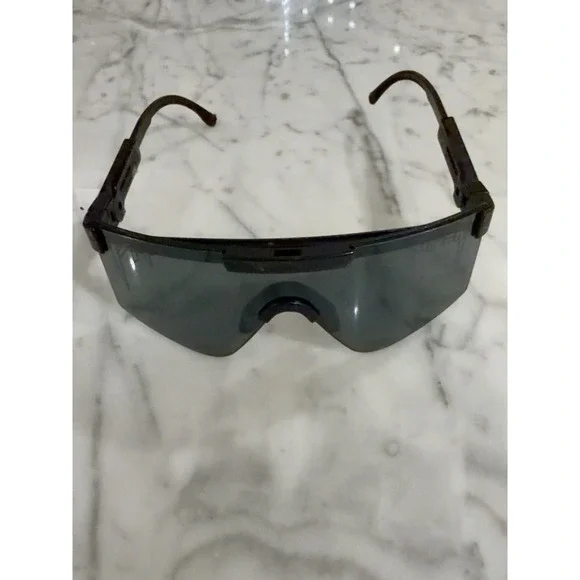 Viper Polarized Shield Sunglasses Black Smoke Lens Wraparound Sport Y2K
