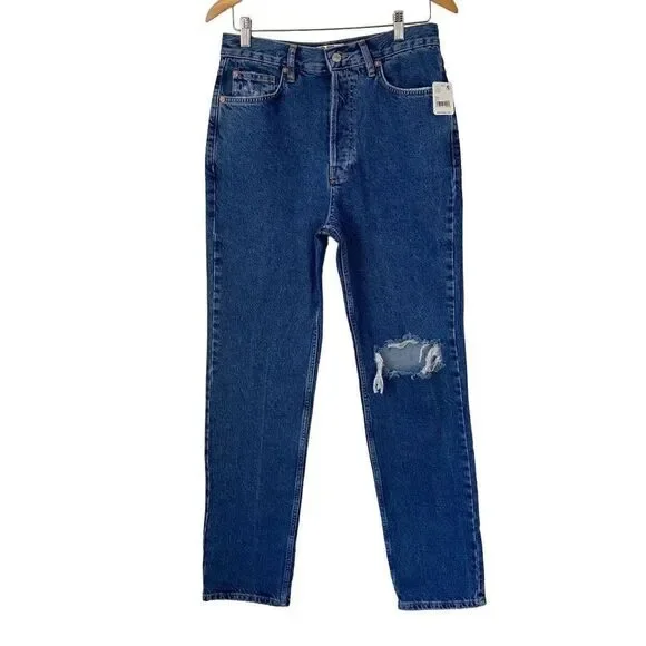 Free people we the free The lasso straight leg high rise distressed jeans new