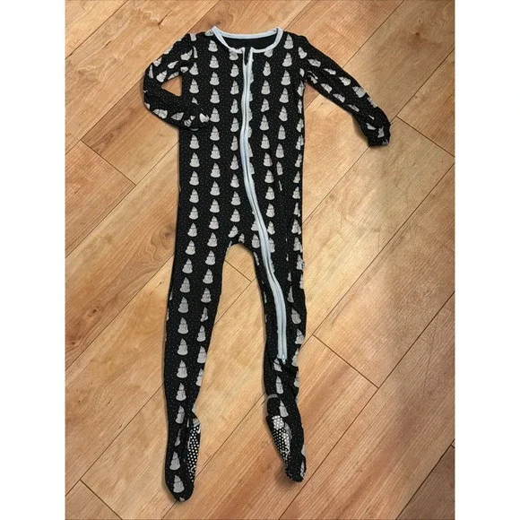 Kickee Pants Toddler Boys 4T Winter Snowman Footed Sleepe Pajamas VGC