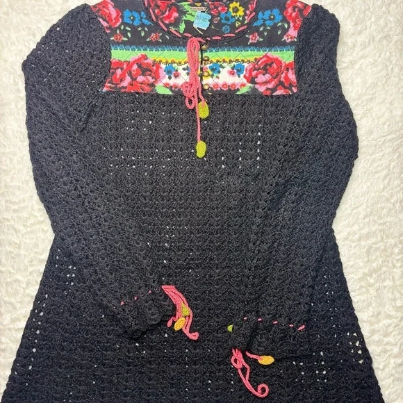 Free People Multicolor Floral Knit Top