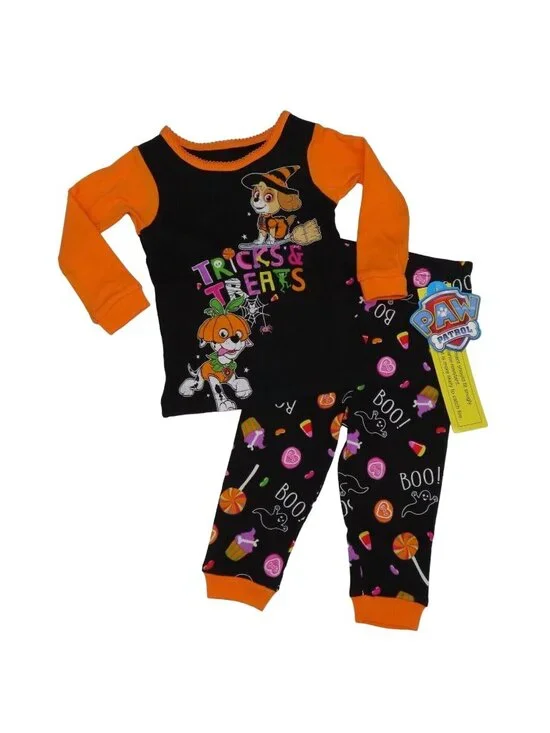 NEW Paw Patrol 3T Toddler Tricks Treats Glow in the Dark Halloween Pajama Set