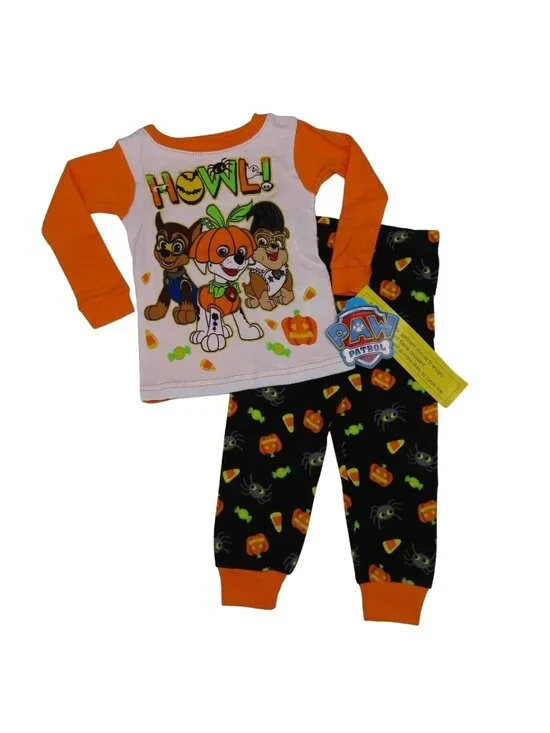 NEW Nickelodeon Paw Patrol 12M Baby Glow in the Dark Dog Howl Halloween Pajamas