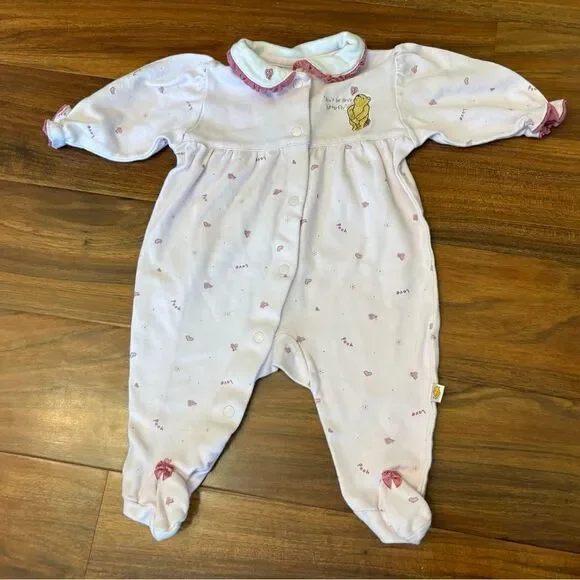 Winnie the Pooh Disney Classic Pooh light pink footed jumpsuit pajamas