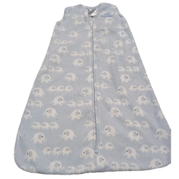 HALO FLEECE SLEEPSACK WEARABLE BLANKET BIRTH - 6 MONTHS 10-18lbs‎ ELEPHANTS BLUE