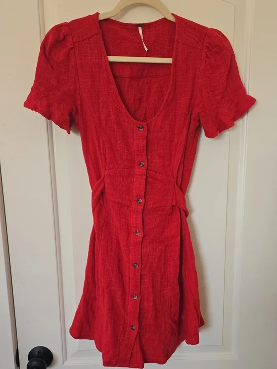 Free People Button Down Tie Dress