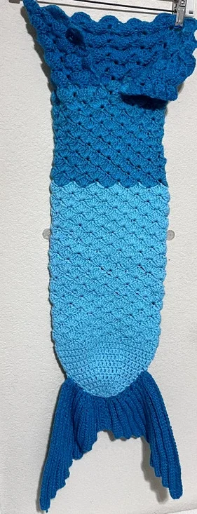 Mermaid Tail Blanket Hand Knit‎ Crochet Costume Girls Sleeping Bag Throw Kids