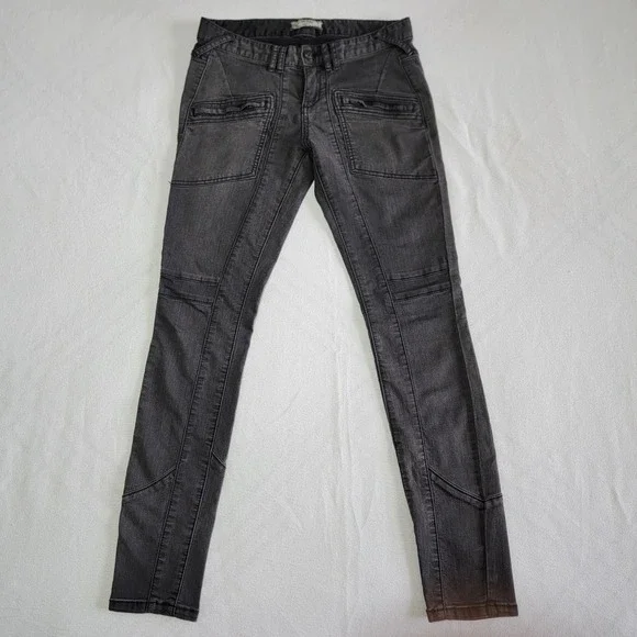 Free People Utility Moto Pants Black Women's W28 Edgy Gorpcore Streetwear Urban