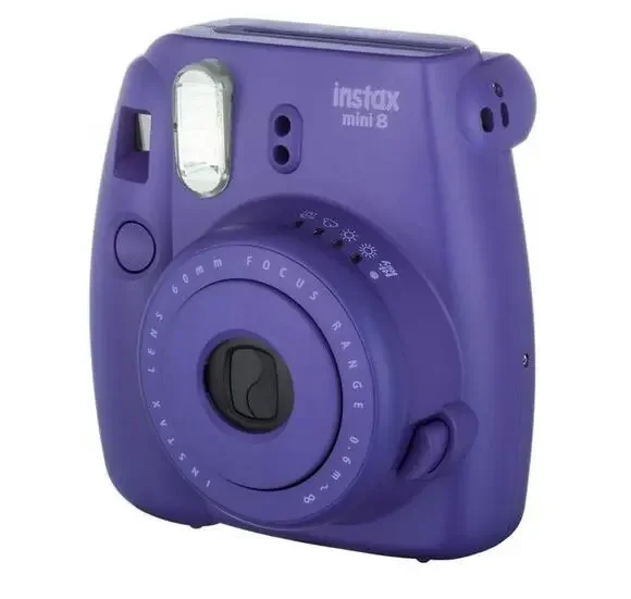FujiFilm Instax Mini 8 Polaroid Camera Grape Purple Instant Film Handheld Retro