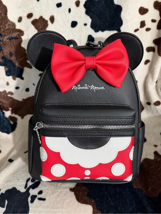 Loungefly Minnie Mouse Black and Red Kids Mini Backpack