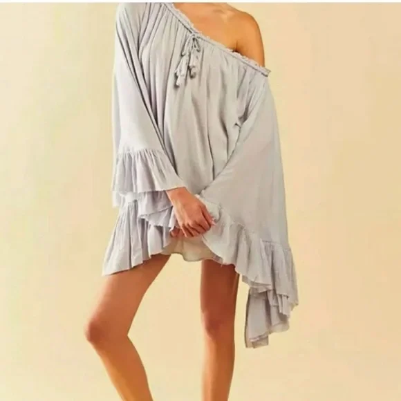 Free People Here To Stay boho Tunic Dress Size oversized small women’s grey