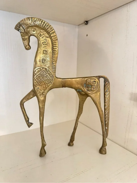 Vintage Brass Horse Sculpture Decorative Accent Frederick Weinberg Style