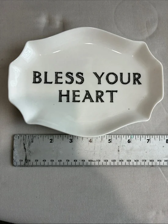White 'Bless Your Heart' Decorative Trinket Dish