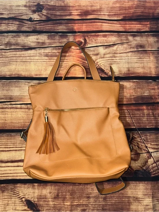 Women’s Tan Leather Tote Backpack - Nanette Lepore