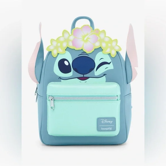 Loungefly Disney Stitch Flower Crown Figural Mini Backpack NWT