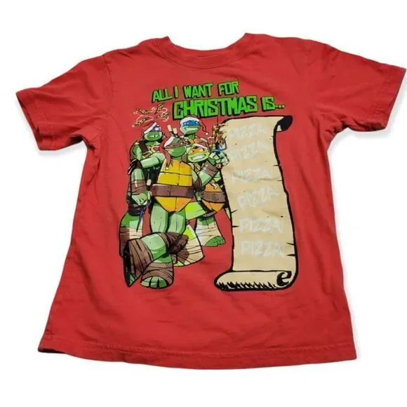 Ninja Turtle Christmas shirt S5/6