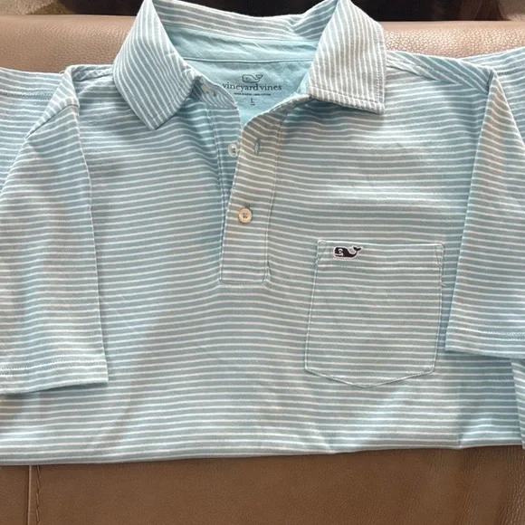 Vineyard Vines Blue and White Striped‎ Polo