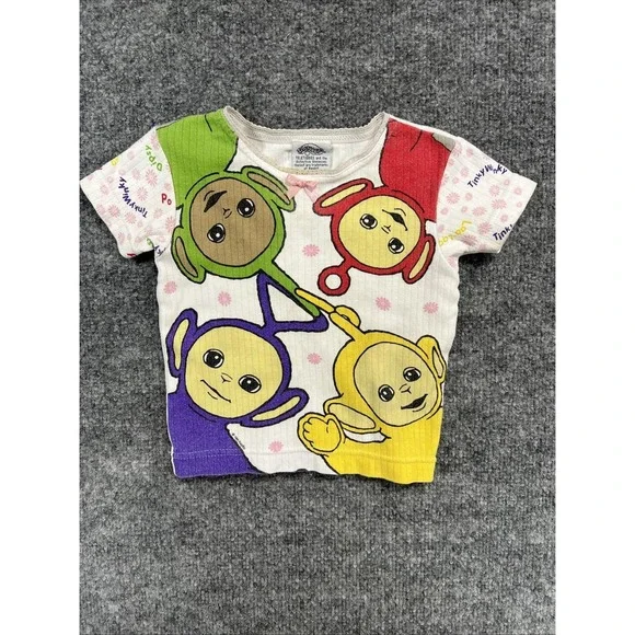 Vintage 1999 Teletubbies Ribbed Graphic T-Shirt - Kids Size 4 - Ragdoll / AME