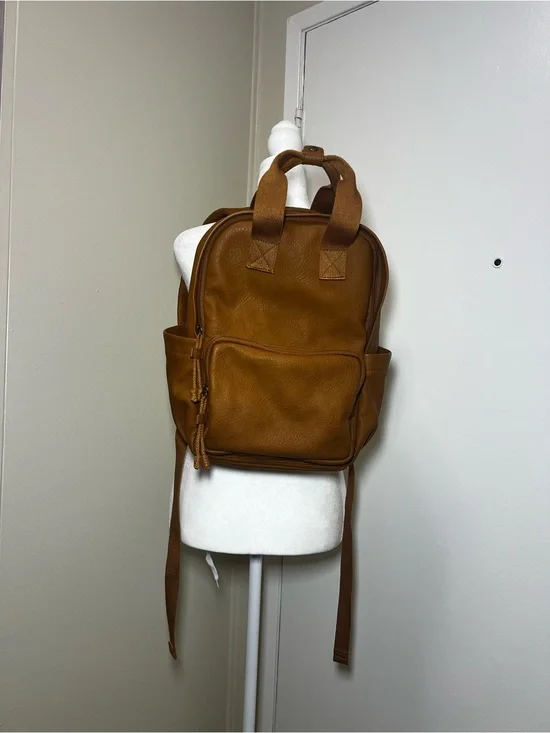 Universal Thread Cognac Brown Faux Leather Backpack