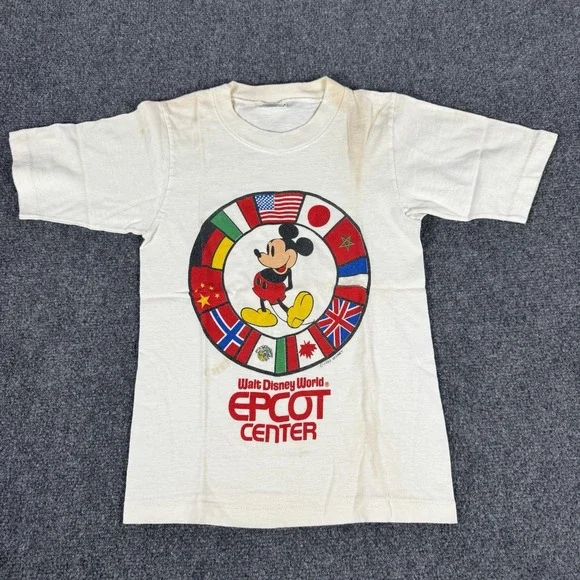 Vintage 1982 Disney Epcot‎ Center Walt Disney World Mickey Mouse Kids T-Shirt