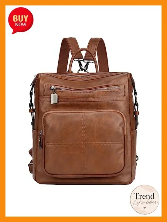 Women's Convertible Vegan Leather Backpack Purse, Fashion Faux Leather Shoulder