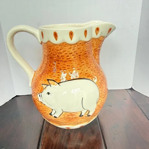 Vintage 1983 Sigma the Tastesetter Pig Pitcher Decorative Kitchen Ceramic Jug