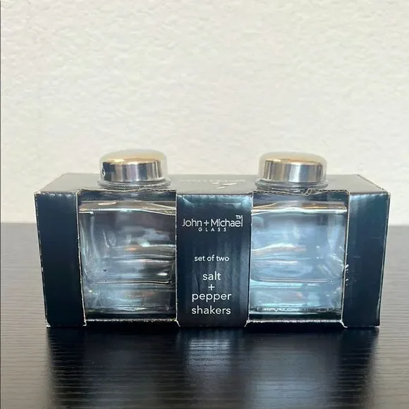 John + Michael Glass Salt and Pepper Shaker Set