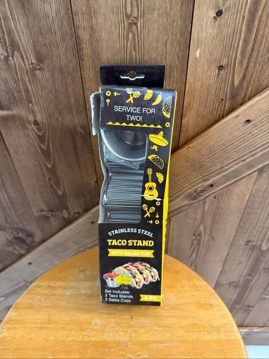 Evriholder Stainless Steel Taco Stand Set for Two 4-Piece Serving Set NWT (9171)