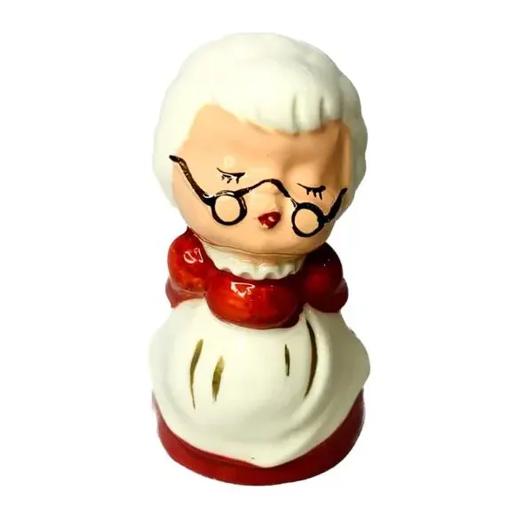 Mrs. Claus Salt Shaker MCM Vintage Christmas Kissing Japan Replacement Red White
