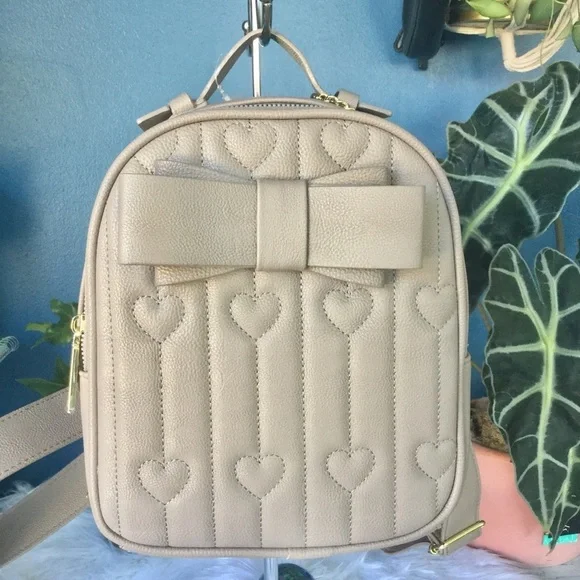 Betsy Johnson Heart & Bow Toupee Mini Backpack NOWT
