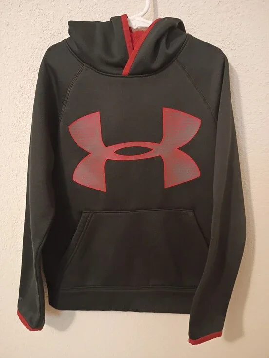 Under Armour Boys Black Sweater with Red Logo Accents