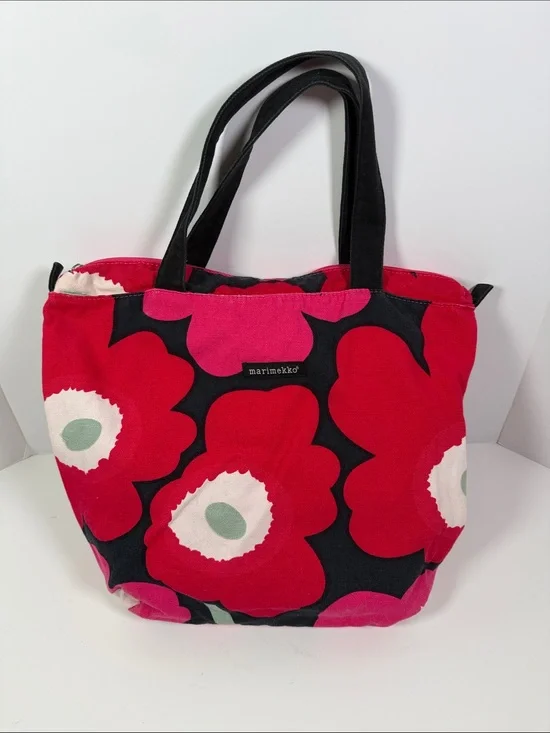 Marimekko Designer Artisan TOTE BAG Retro Whimsical Avon Breast Cancer Survivor