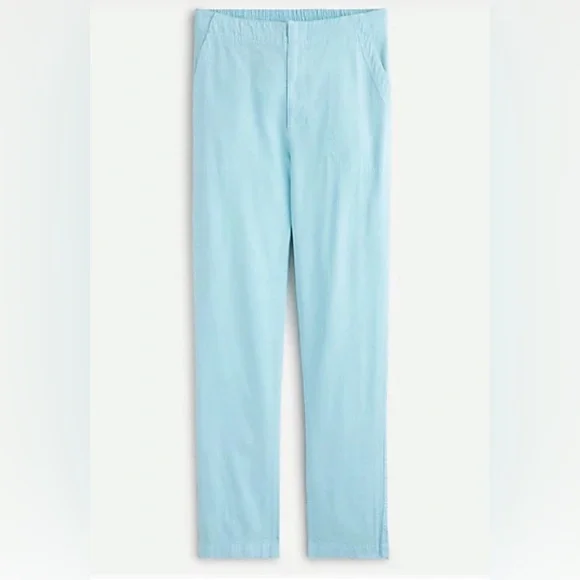 J CREW Pants Size 6 Seaside Light Blue Zip Up Stretch Waist High Rise