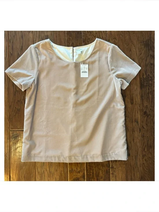 J. Crew Short-Sleeve velvet Top —