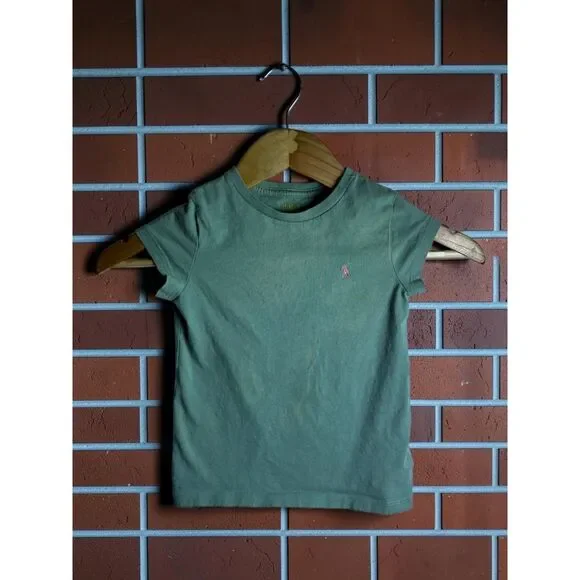 Polo Ralph Lauren Kids T Shirt Size 4 Green Pink Pony Logo