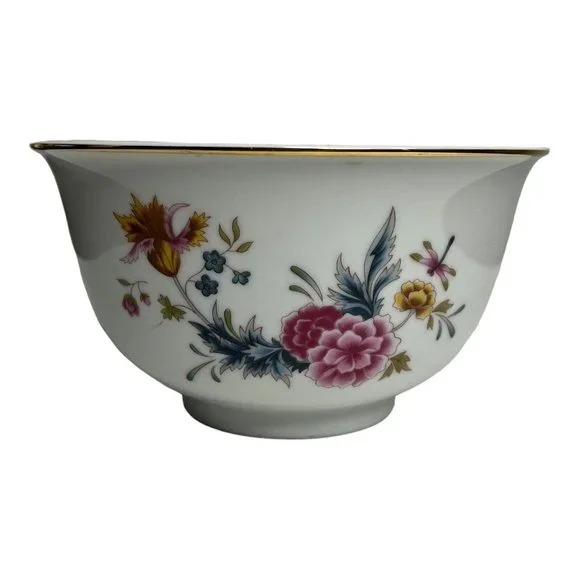 American Heirloom Independence Day 1981 Porcelain Floral Dragonfly Bowl‎ Avon