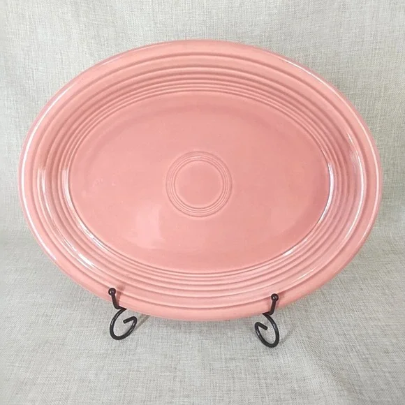 Vintage Fiesta Fiestaware Oval Serving Platter Rose 12-5/8