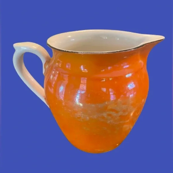 RKG orange lusterware‎ jug, made in Czechoslovakia