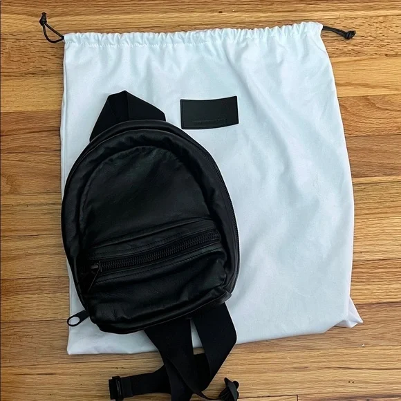 ALEXANDER WANG mini black leather backpack
