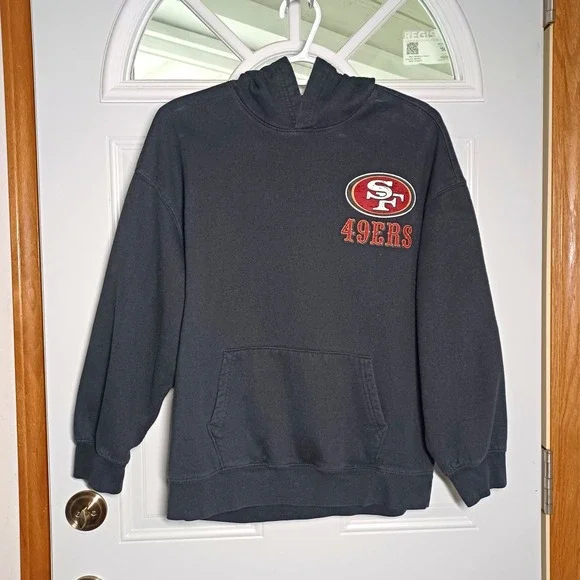 NFL Team Apparel San Francisco 49ers NFL Black Pullover Hoodie Sweatshirt, XL