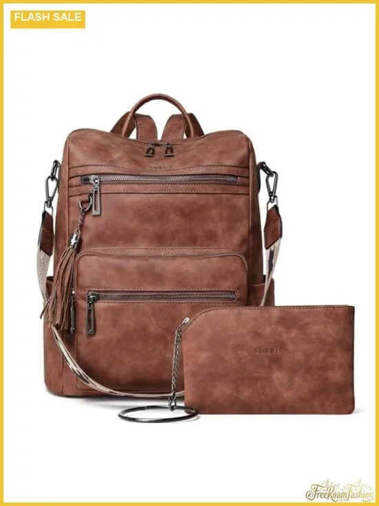 Vegan Leather Backpack Purse Women Adjustable Shoulder Daypack