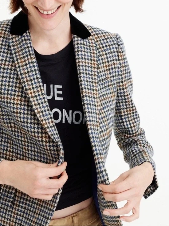 J.Crew Houndstooth Dover Blazer size 12 NWOT