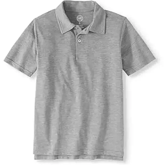Wonder Nation Boys Gray Short Sleeve Collared Polo Shirt Youth Size Medium