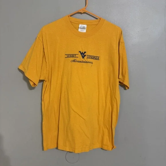 West Virginia Mountaineers Gold Large Men's Shirt College Football Fan Apparel