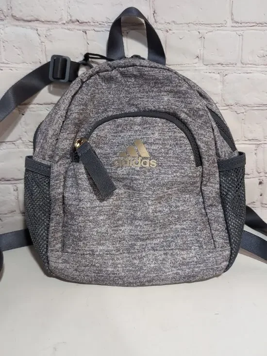 Adidas Linear Mini Backpack Heathered Gray Adidas Travel Bag Adjustable Straps