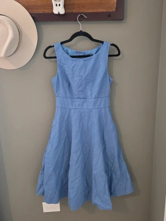 J. Crew Cotton Blue Dress Cottagecore Casual Twee