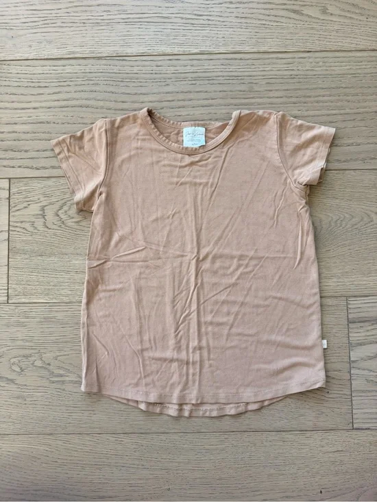 Jax & Lennon co light terra cotta kids basic tshirt