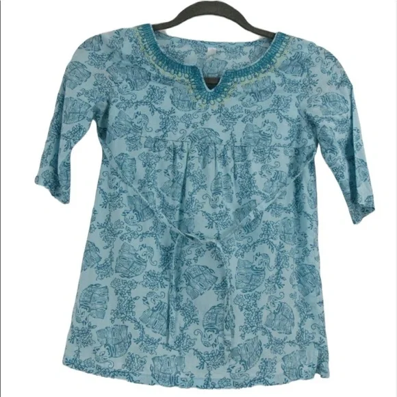 Calypso St Barth For Target Blue Floral Top