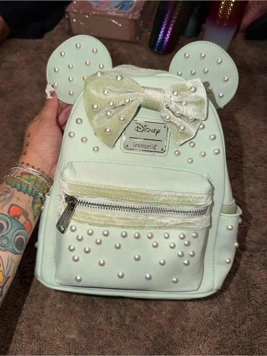 Disney Loungefly Mint Pearl backpack and wallet